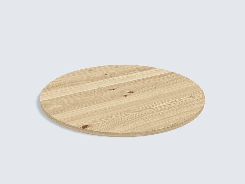 Tischplatte oval / kreisförmig Wildeiche Furnier