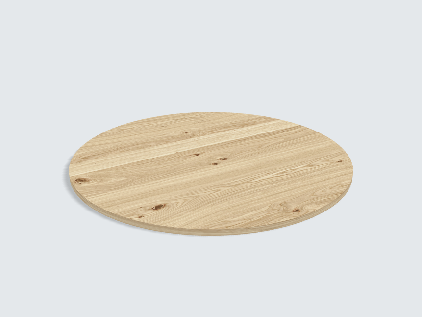 Tischplatte oval / kreisförmig Wildeiche Furnier