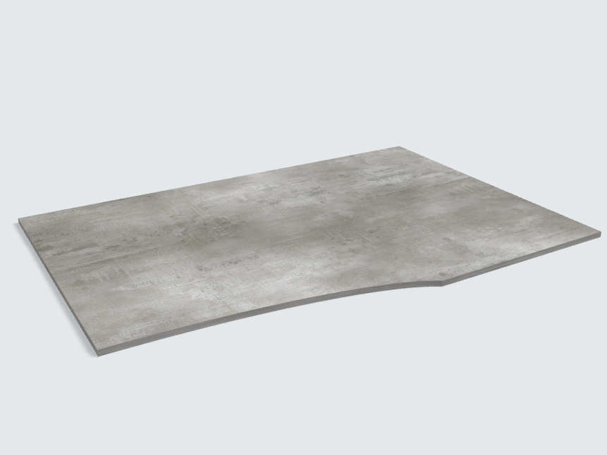 Rechteck mit freiförmiger Aussparung Beton Art Perlgrau | Classic