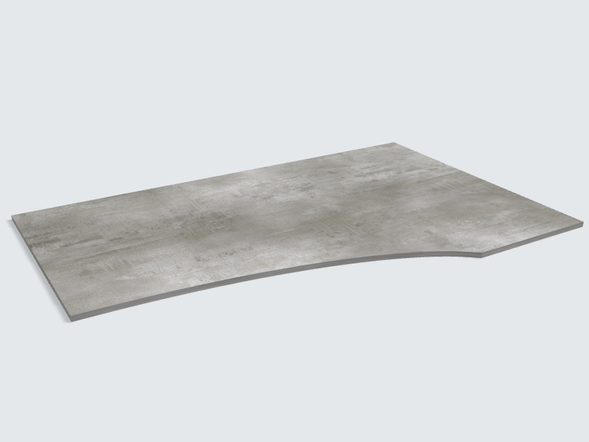 Rechteck mit freiförmiger Aussparung Beton Art Perlgrau | Classic