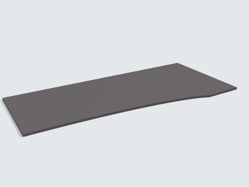 Rechteck mit freiförmiger Aussparung Graphitgrau