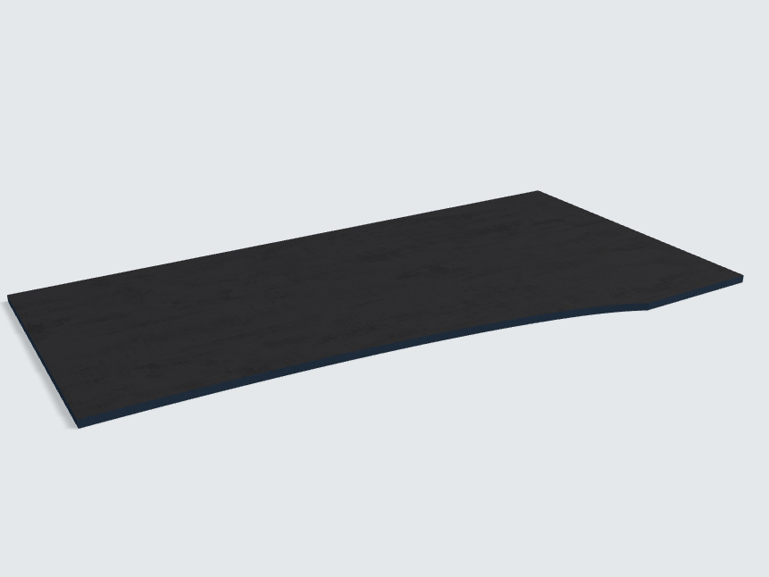 Rechteck mit freiförmiger Aussparung Basalt