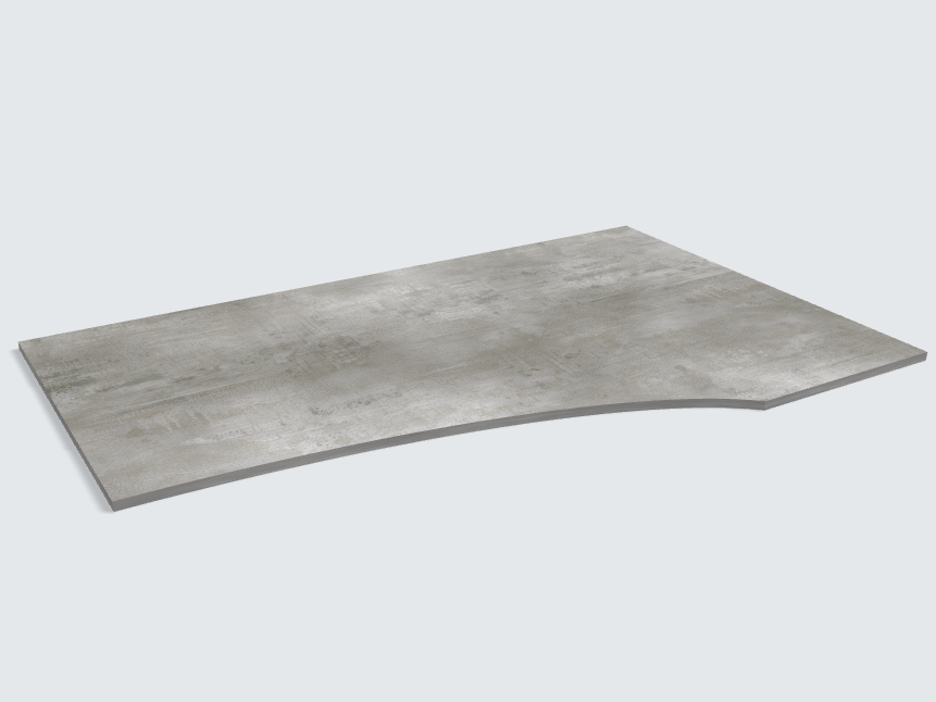 Rechteck mit freiförmiger Aussparung Beton Perlgrau