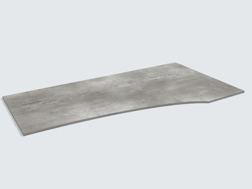 Rechteck mit freiförmiger Aussparung Beton Perlgrau