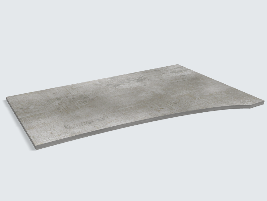 Rechteck mit freiförmiger Aussparung Beton Perlgrau