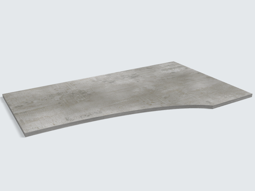 Rechteck mit freiförmiger Aussparung Beton Perlgrau