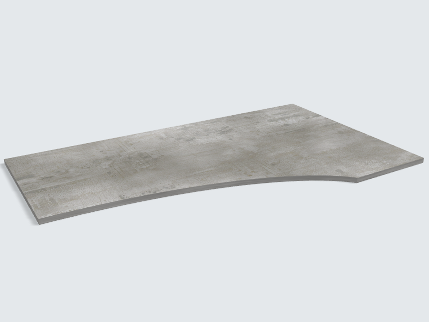 Rechteck mit freiförmiger Aussparung Beton Perlgrau