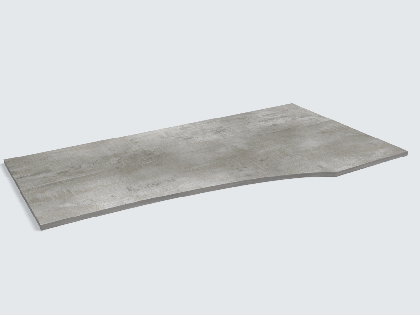 Rechteck mit freiförmiger Aussparung Beton Perlgrau