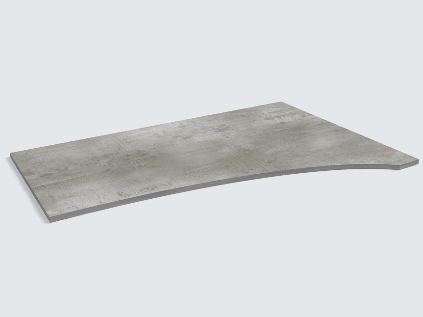 Rechteck mit freiförmiger Aussparung Beton Perlgrau
