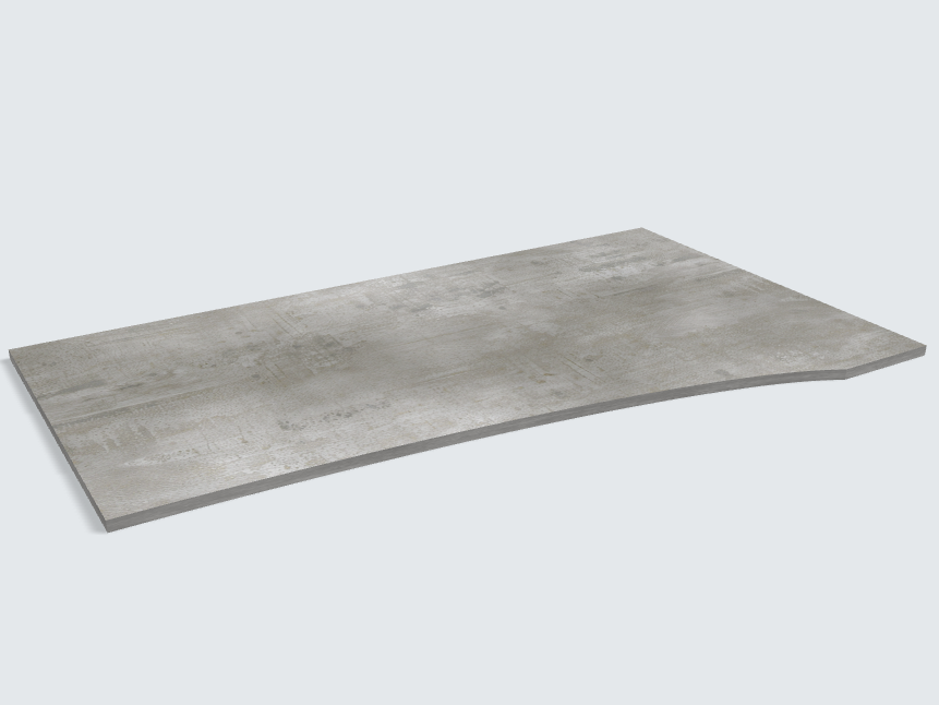 Rechteck mit freiförmiger Aussparung Beton Perlgrau