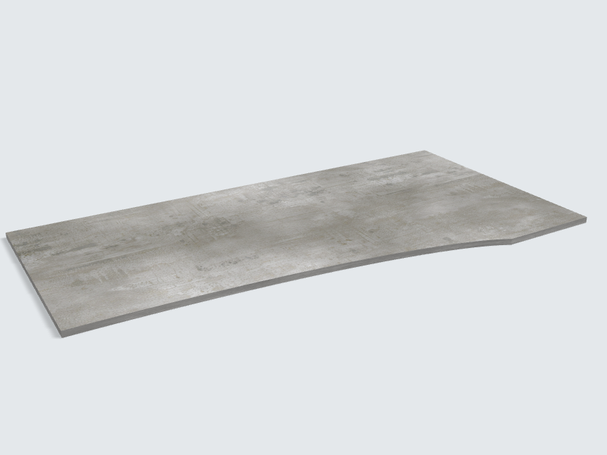 Rechteck mit freiförmiger Aussparung Beton Perlgrau