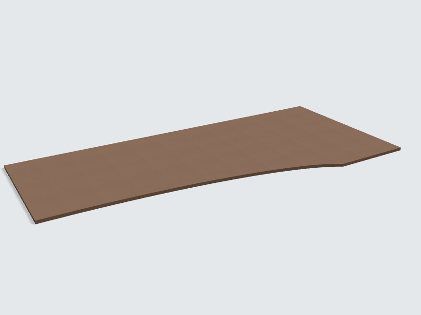 Rechteck mit freiförmiger Aussparung Brushed Bronce