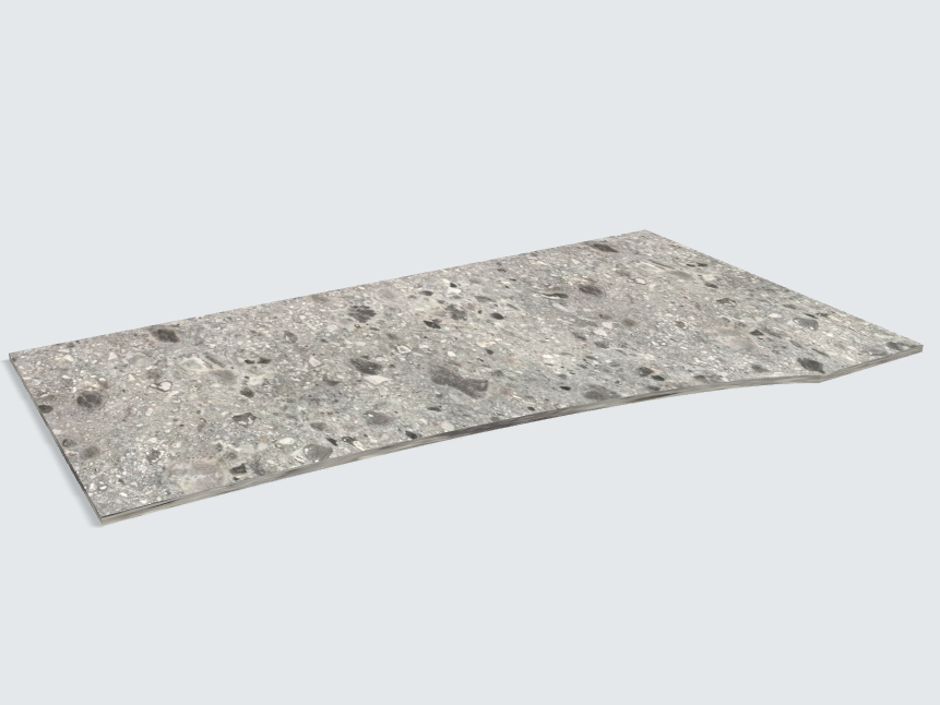 Rechteck mit freiförmiger Aussparung Triestino Terrazzo grau | Classic