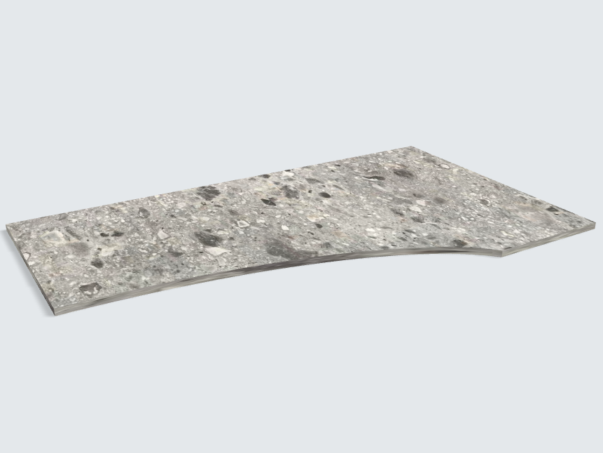 Rechteck mit freiförmiger Aussparung Triestino Terrazzo grau | Classic