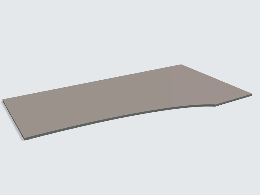 Rechteck mit freiförmiger Aussparung Fossilgrau