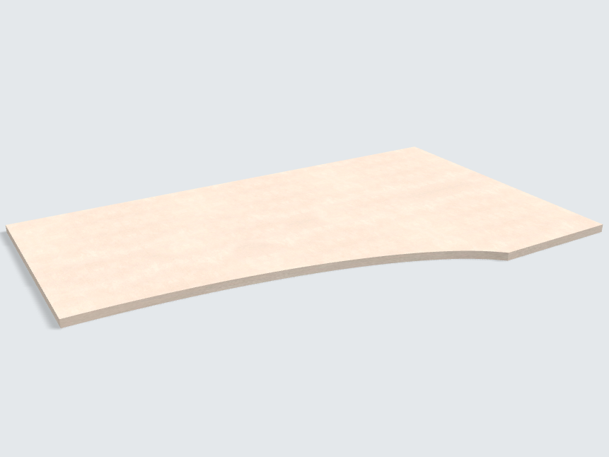 Rechteck mit freiförmiger Aussparung Keramik Beige