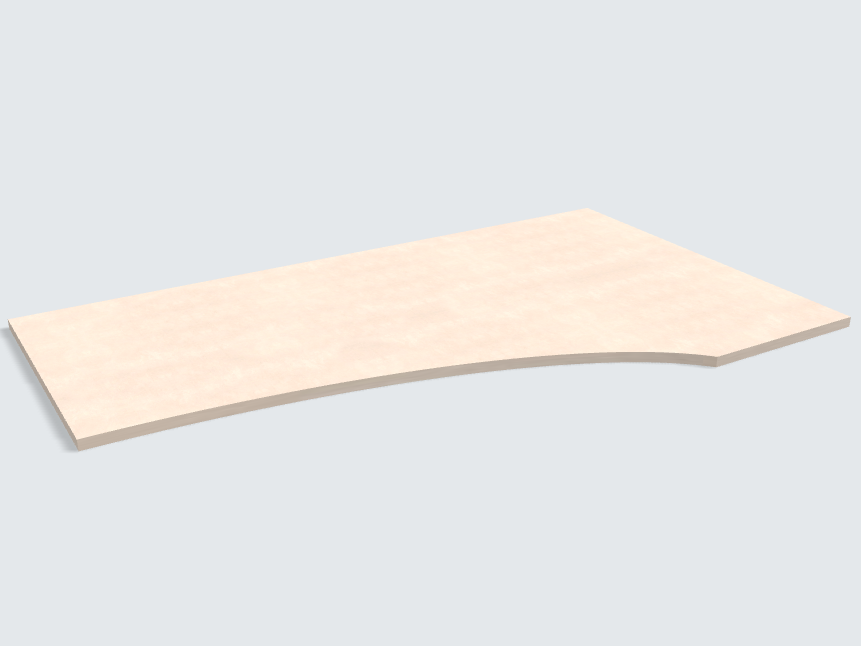 Rechteck mit freiförmiger Aussparung Keramik Beige