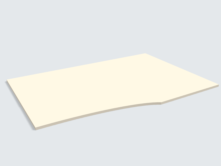 Rechteck mit freiförmiger Aussparung Leinen Beige Silktouch