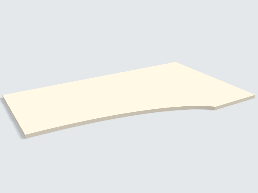 Rechteck mit freiförmiger Aussparung Leinen Beige Silktouch