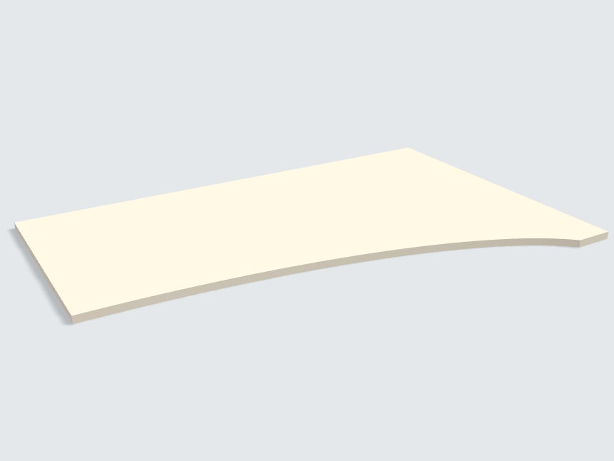 Rechteck mit freiförmiger Aussparung Leinen Beige Silktouch