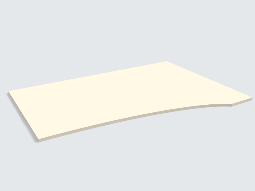 Rechteck mit freiförmiger Aussparung Leinen Beige Silktouch