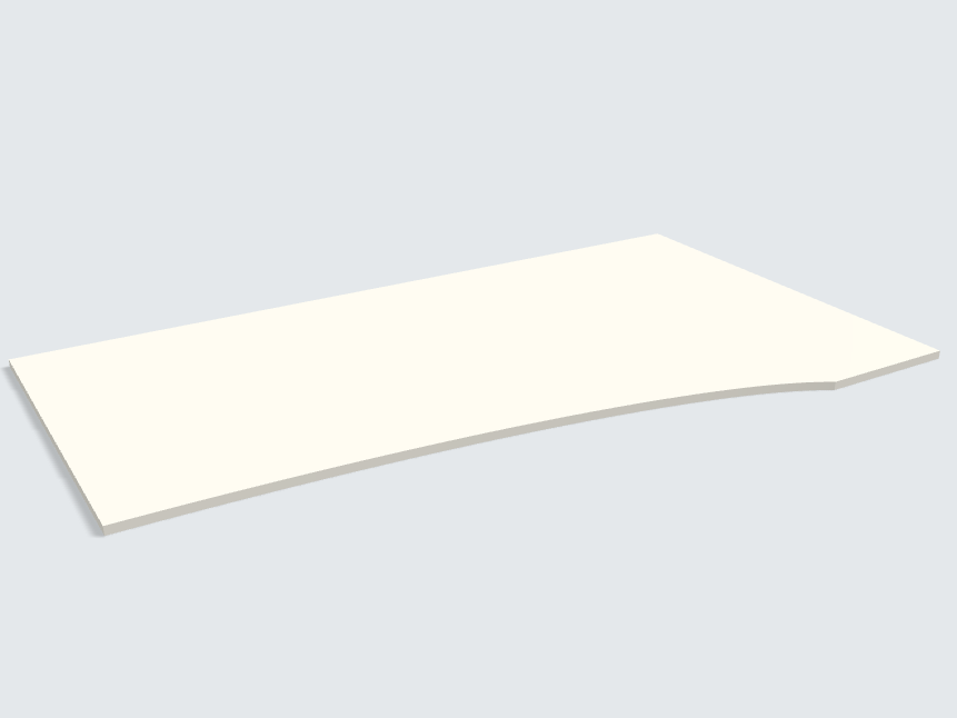 Rechteck mit freiförmiger Aussparung Lichtgrau