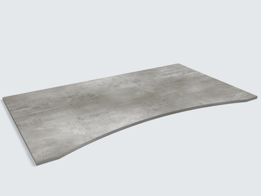 Rechteck mit runder Aussparung 44375 DP Beton Art Perlgrau