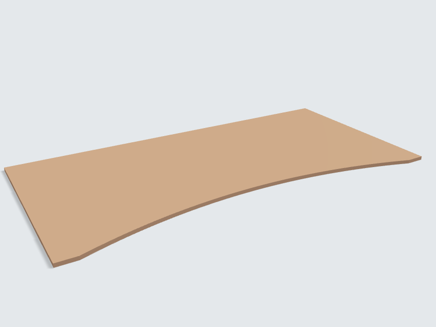 Rechteck mit runder Aussparung Caramelbeige