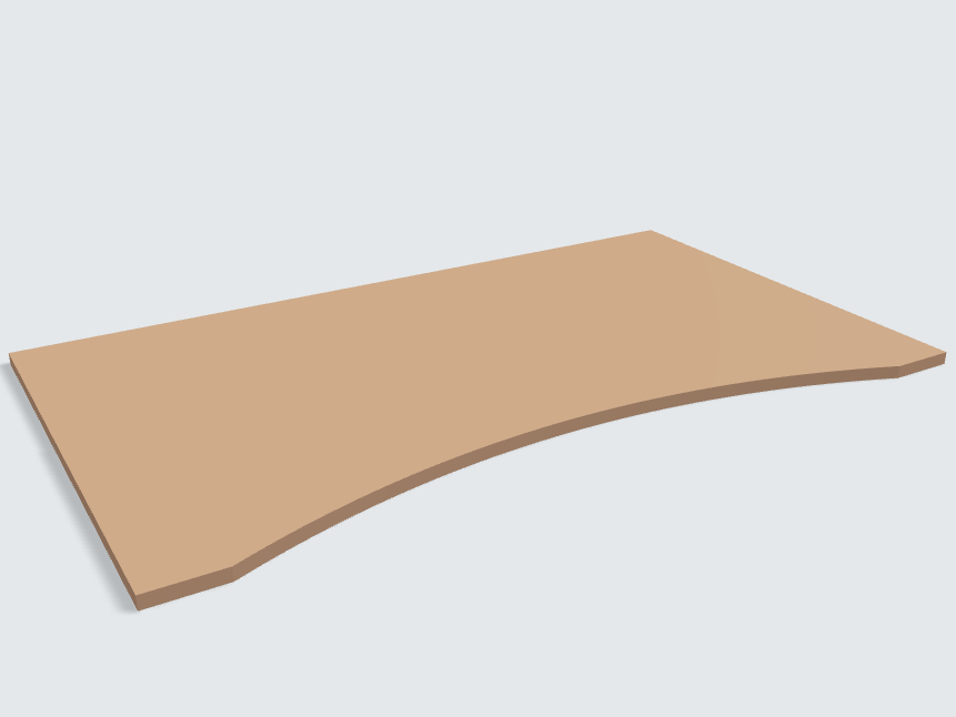 Rechteck mit runder Aussparung Caramelbeige