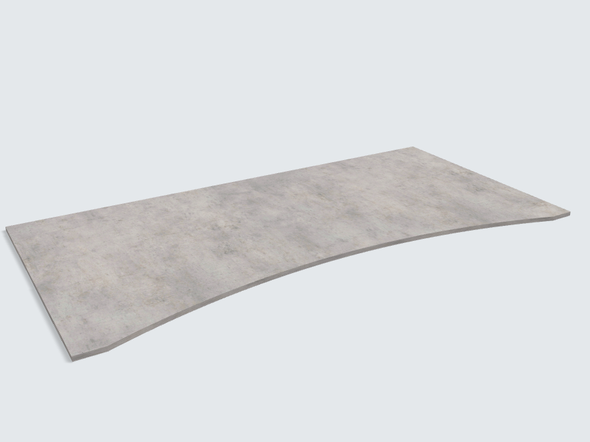 Rechteck mit runder Aussparung F186 ST9 Chicago Concrete hellgrau
