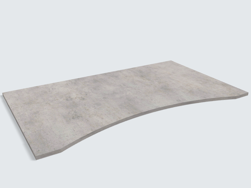 Rechteck mit runder Aussparung F186 ST9 Chicago Concrete hellgrau