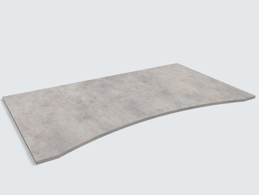 Rechteck mit runder Aussparung F186 ST9 Chicago Concrete hellgrau
