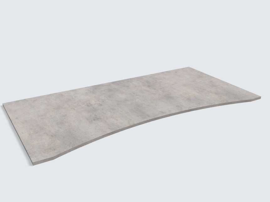 Rechteck mit runder Aussparung F186 ST9 Chicago Concrete hellgrau