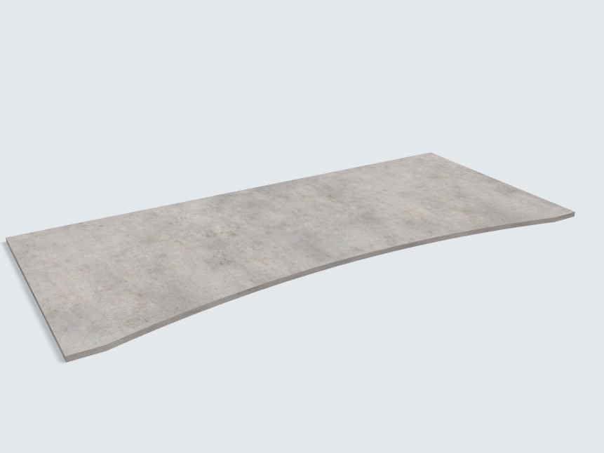 Rechteck mit runder Aussparung F186 ST9 Chicago Concrete hellgrau