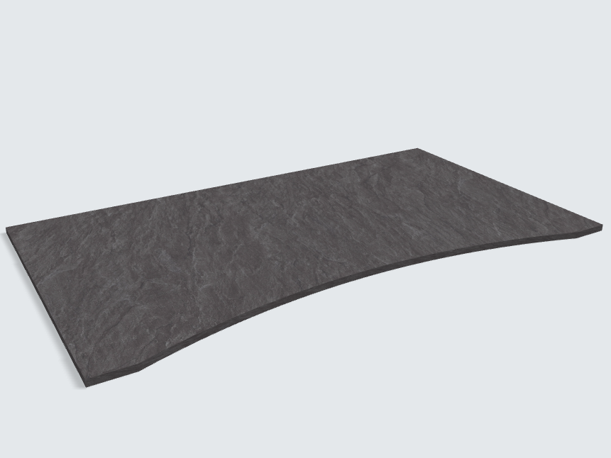Rechteck mit runder Aussparung F235 ST76 Natural Slate
