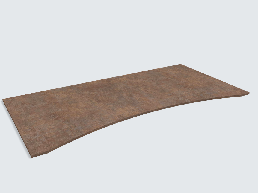 Rechteck mit runder Aussparung F302 ST87 Ferro bronze
