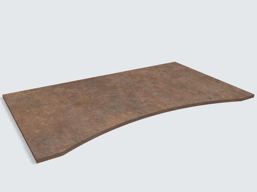 Rechteck mit runder Aussparung F302 ST87 Ferro bronze