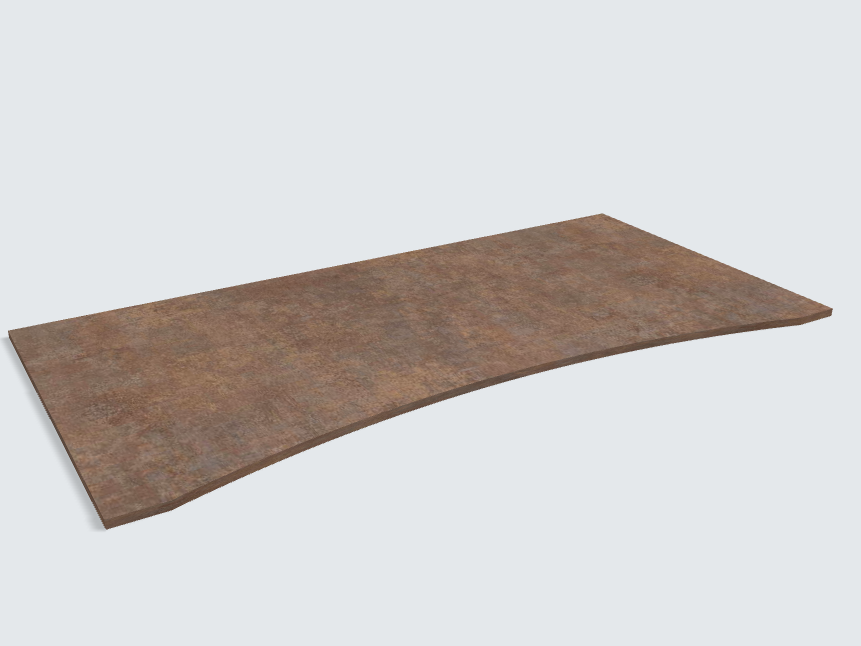 Rechteck mit runder Aussparung F302 ST87 Ferro bronze