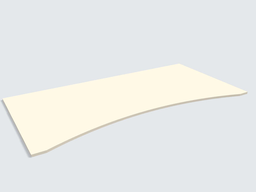 Rechteck mit runder Aussparung Leinen Beige Silktouch
