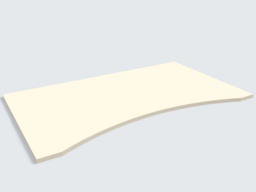 Rechteck mit runder Aussparung Leinen Beige Silktouch