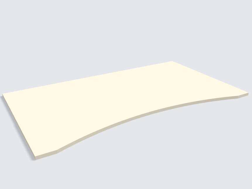 Rechteck mit runder Aussparung Leinen Beige Silktouch