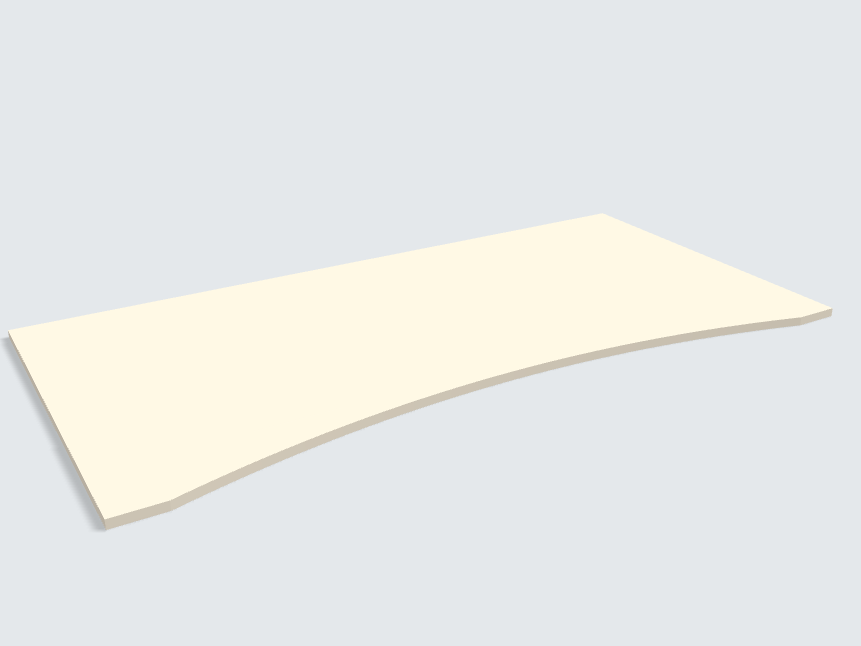 Rechteck mit runder Aussparung Leinen Beige Silktouch