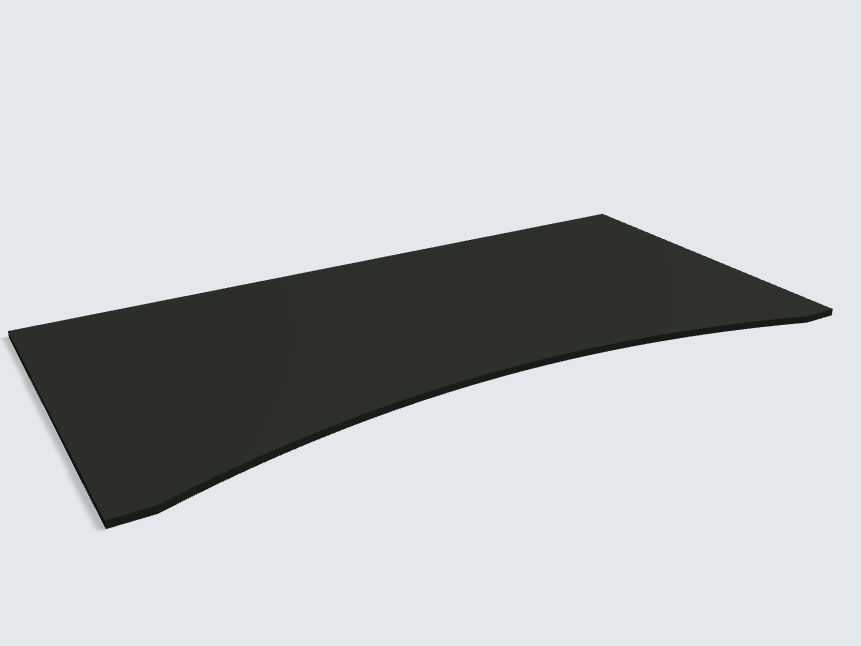 Rechteck mit runder Aussparung Schwarz Matt Silktouch