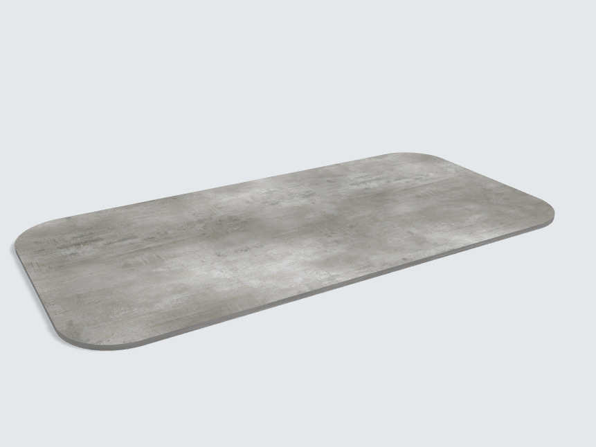 Abgerundetes Rechteck Beton Perlgrau