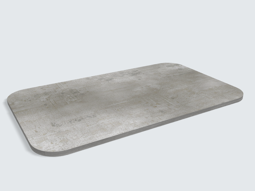 Abgerundetes Rechteck Beton Perlgrau