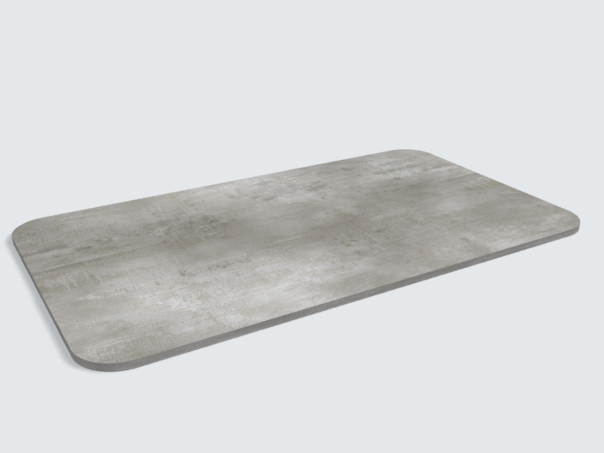 Abgerundetes Rechteck Beton Perlgrau