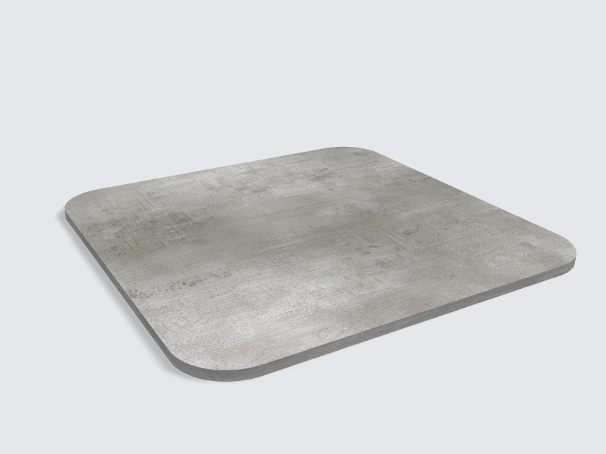 Abgerundetes Rechteck Beton Perlgrau