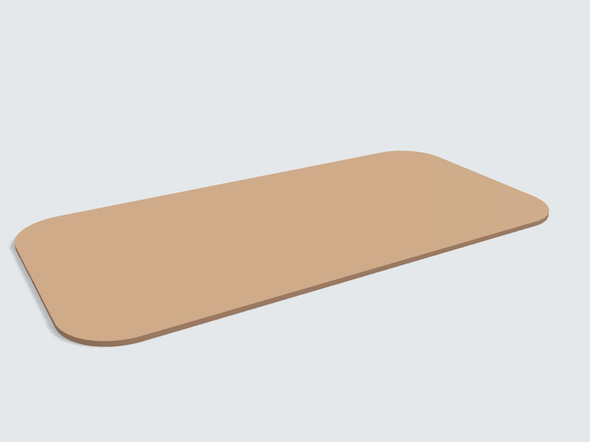 Abgerundetes Rechteck Caramelbeige