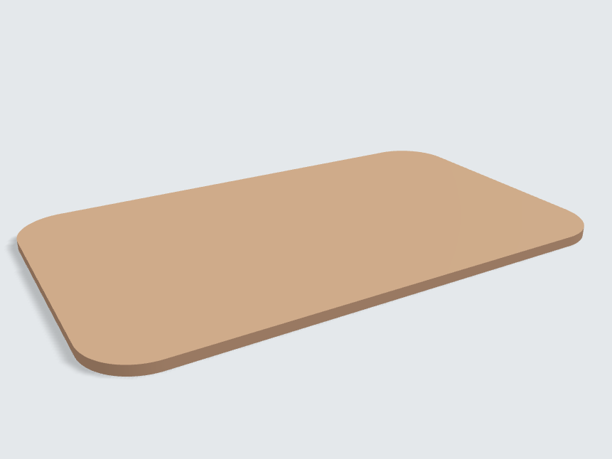Abgerundetes Rechteck Caramelbeige