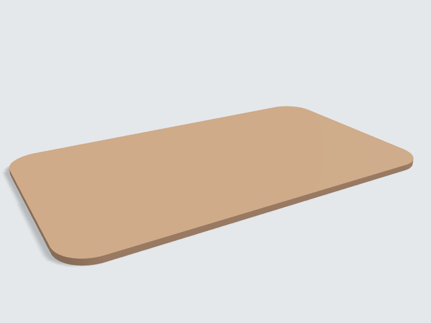 Abgerundetes Rechteck Caramelbeige